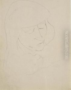 Portrait Of Elaine De Kooning by Arshile Gorky