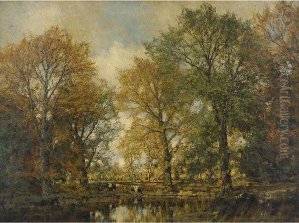 Cattle In A Fall Landscape - view 1