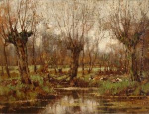 View Of The Brook Of Vorden With Resting Cows