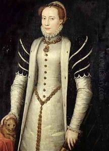 Portrait of a Noblewoman with a Puppy 1555 by Anthonis Mor Van Dashorst
