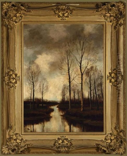 Stream In A Winter Landscape - view 1