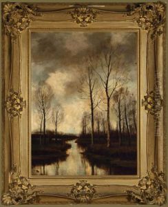 Stream In A Winter Landscape by Arnold Marc Gorter