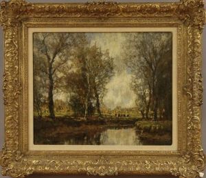 Landscape With Cows And Stream by Arnold Marc Gorter