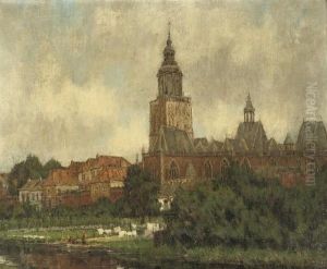 Along The Waterfront By The St Walburgiskerk, Zutphen Along The Waterfront By The St Walburgiskerk, Zutphen
