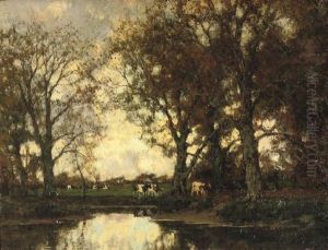 Herfst: Cattle By The Vordense Beek by Arnold Marc Gorter