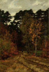 A Woman On A Forest Road by Arnold Marc Gorter