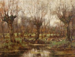 Gezicht Op De Vordense Beek Met Rustendekoeien Gezicht Op De Vordense Beek Met Rustendekoeien