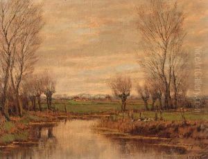 Ducks In A Meadow, In Spring by Arnold Marc Gorter