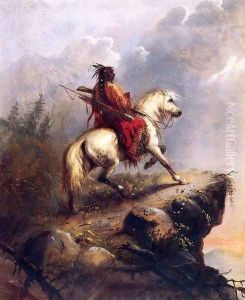Crow Indian on the Lookout by Alfred Jacob Miller
