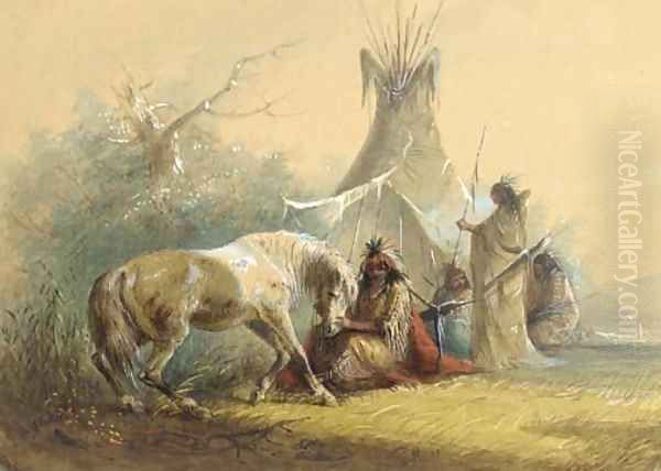 Shoshone Indian and His Pet Horse - view 1