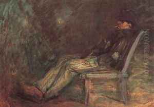 Tramp Seated on a Bench c. 1898 by Laszlo Mednyanszky