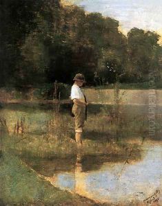 Angler 1890 by Laszlo Mednyanszky