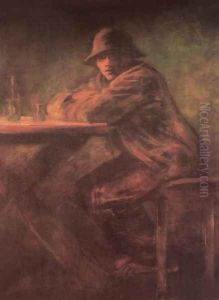 In the Tavern after 1898 by Laszlo Mednyanszky