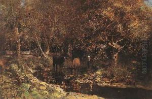 Osiery with Cows c. 1880 by Laszlo Mednyanszky