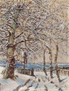 Trees with Hoar-frost c. 1892 by Laszlo Mednyanszky