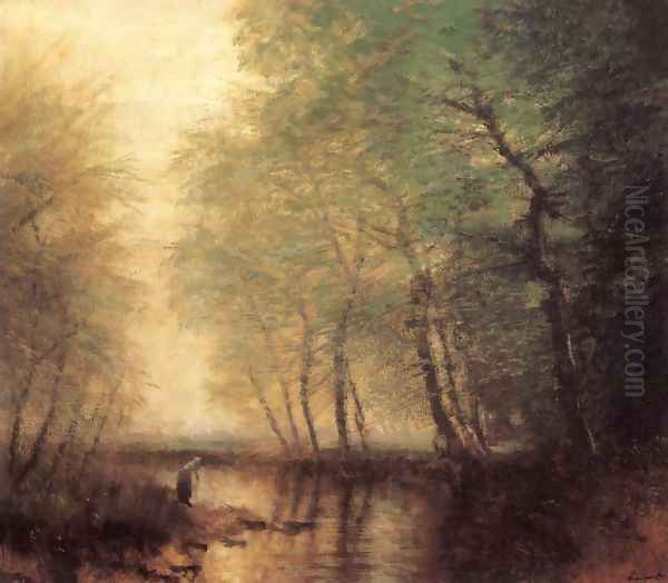 Waterside Scene with Figure - view 1