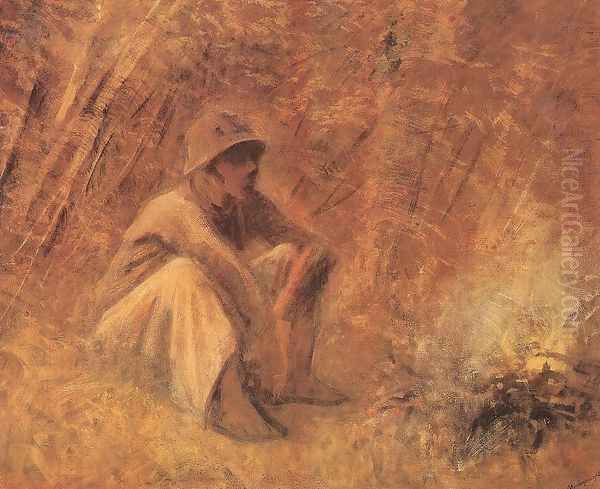 Peasant Resting by the Fire c. 1913 - view 1