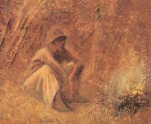 Peasant Resting by the Fire c. 1913 by Laszlo Mednyanszky