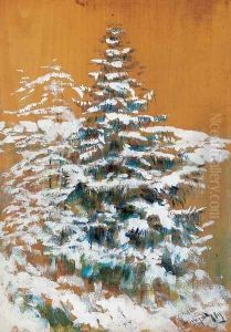 Snowy Pine by Laszlo Mednyanszky