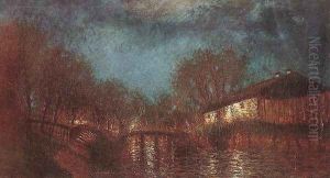 Willows on the River-Bank c. 1905 by Laszlo Mednyanszky
