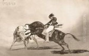 El Mismo Ceballos Montado Sobre Otro Toro by Francisco Goya Fuendetodos