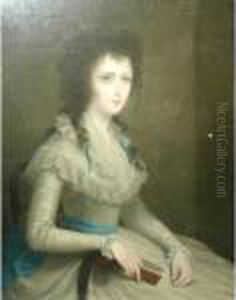 Portrait Of A Lady In A Blue Sash