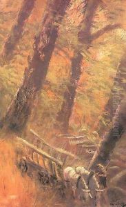 Horse and Cart in the Forest 1913-14 by Laszlo Mednyanszky