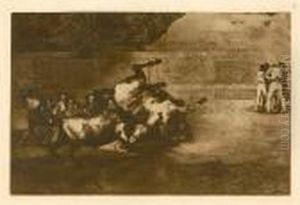 Horse Thrown By A Bull by Francisco Goya Fuendetodos