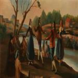 Dancing Persons Ina Landscape by Francisco Goya Fuendetodos