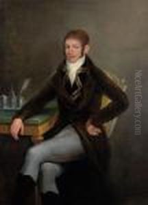 Retrato De Donjoaquin Peralta Sentado Junto A Una Mesa Con Escribania