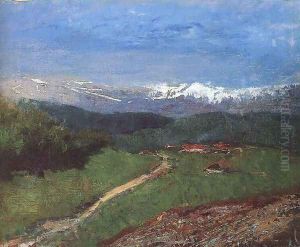 Landscape in the Alps View from the Rax c. 1900 by Laszlo Mednyanszky