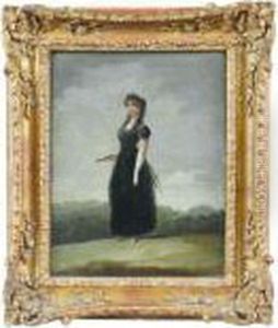 Jeune Femme A L'eventail by Francisco Goya Fuendetodos