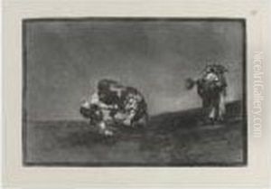 El Mismo Vuelca Un Toro En La Plaza De Madri by Francisco Goya Fuendetodos