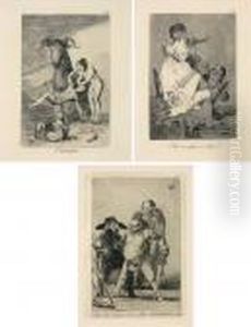 Twelve Plates From Los Caprichos by Francisco Goya Fuendetodos