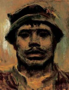 Head of a Tramp with Light Hat 1900