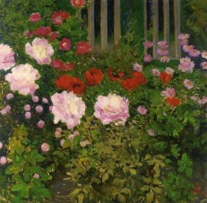 Blooming Flowers with Garden Fence by Koloman Moser