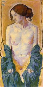 Female Nude with Blue Shawl by Koloman Moser