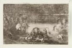 The Dogs Let Loose On The Bull by Francisco Goya Fuendetodos