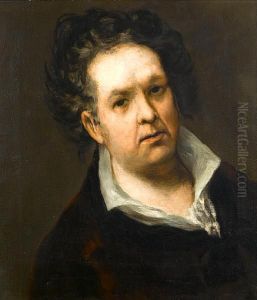 Self-portrait Of The Artist, Bust-length, In Ablack Coat With A White Chemise by Francisco Goya Fuendetodos