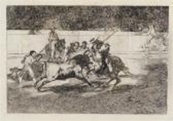 El Esforzado Rendon Picando Un 
Toro, De Cuya Suerte Murio En Laplaza De Madrid, Plate 28 From La 
Tauromaquia (harris 231) - view 1