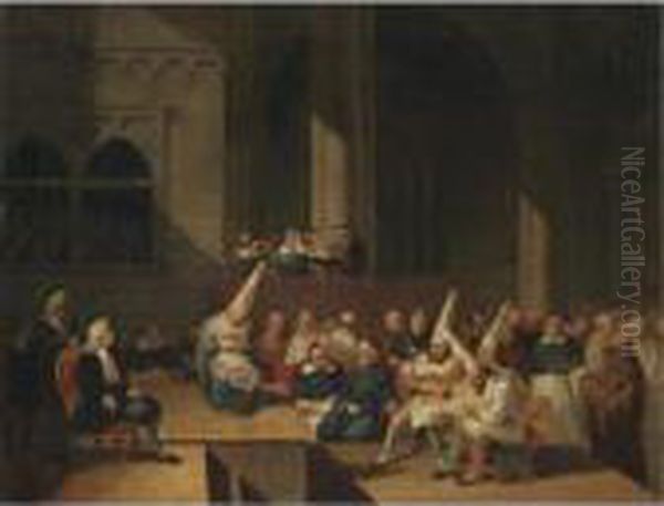 A Church Interior With An Auto Da Fe - view 1