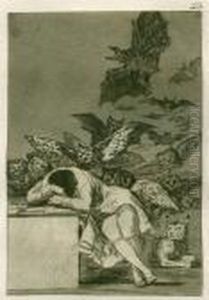 El Sueno De La Razon Produce Monstruos (der Traum Der Vernunftgebiert Ungeheuer) 1794-98 by Francisco Goya Fuendetodos