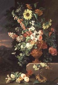 Sunflowers foxgloves etc by Jean-Baptiste Monnoyer