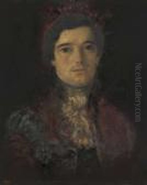 Portrait Of A Man, Half-length, In Colorful Dress - view 1