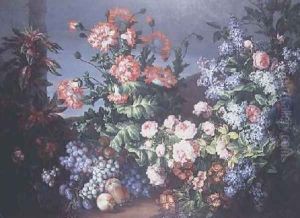 Flowerpiece with Monkey and Parrot