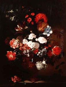 Still Life of Carnations Tulips Peonies and Other Flowers by Jean-Baptiste Monnoyer