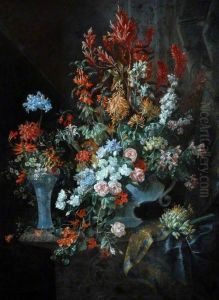 Two vases of flowers by Jean-Baptiste Monnoyer