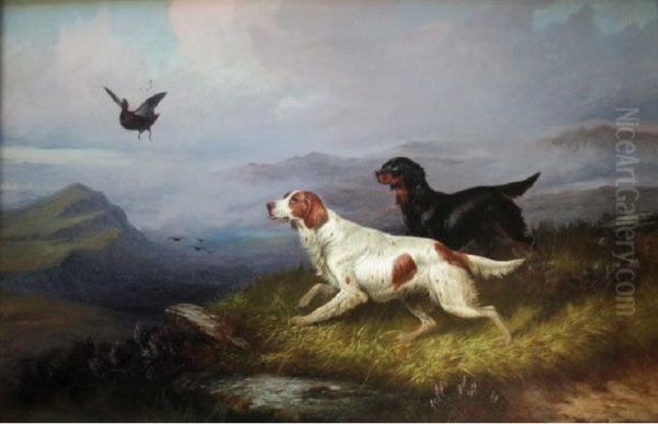 Setters And A Grouse - view 1