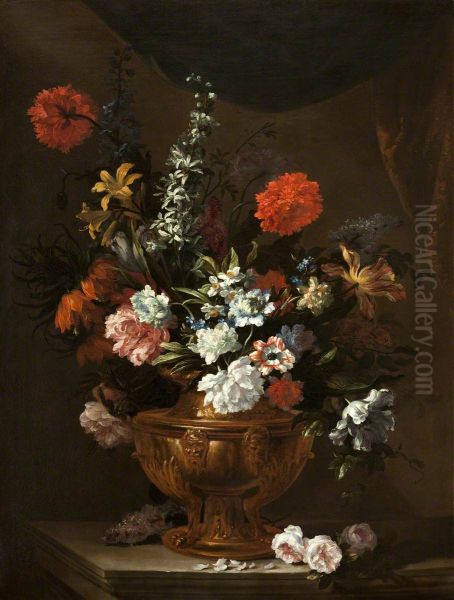 Flowers in a Sculptured Vase - view 1