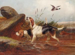 Pair Of Otter Hounds (#) A Pair Of Setters by Colin Graeme Roe